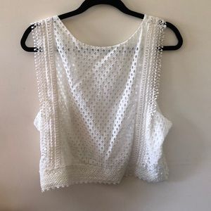 NEW with Tag. H&M white eyelet crop top